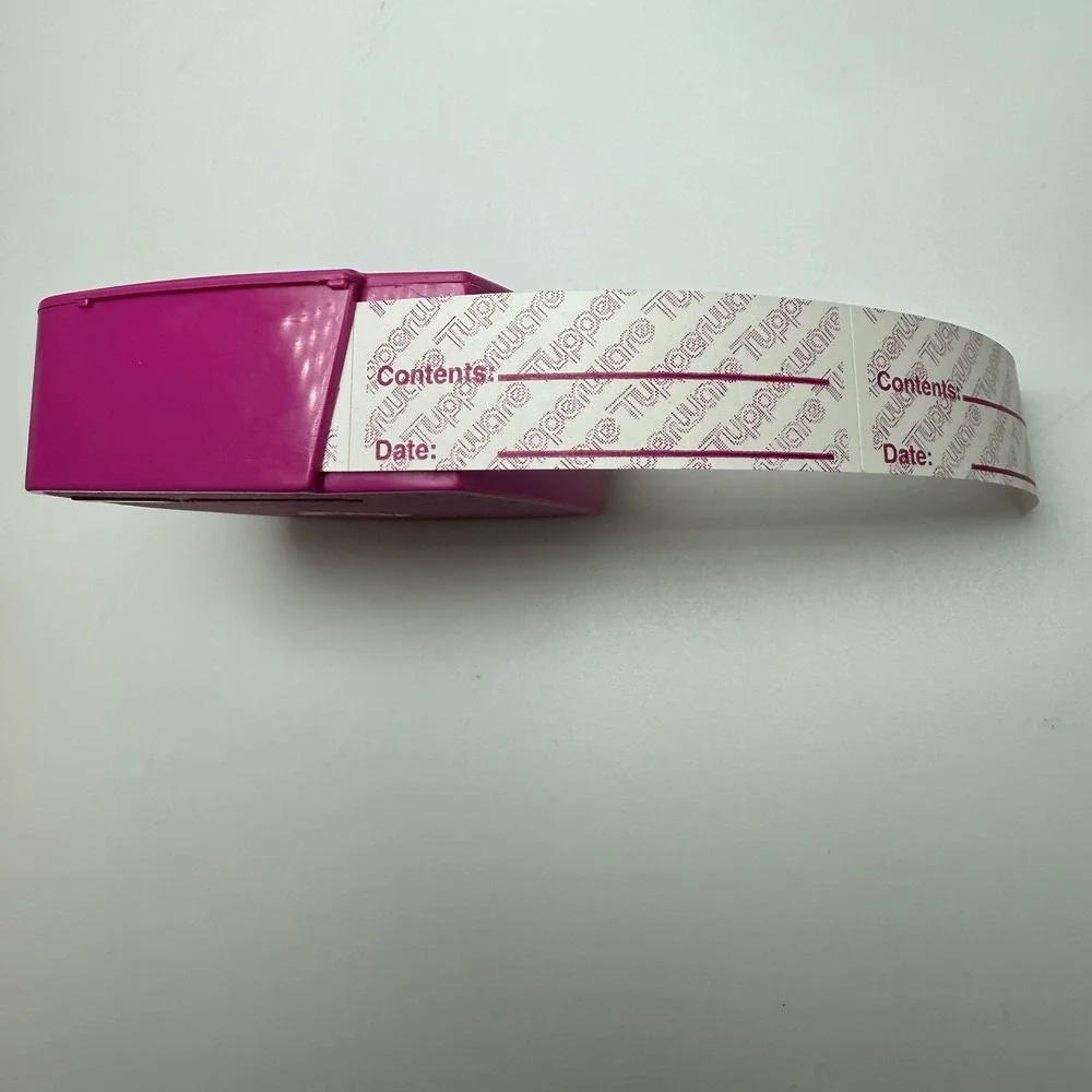 Vintage Tupperware‎ Label Dispenser Holder Magenta Freezer Canning Organization
